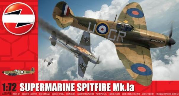 1:72 Supermarine Spitfire Mk.Ia Airfix Model Kit: A01071B - Image 1