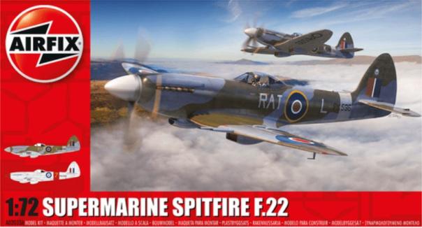 1:72 Supermarine Spitfire F.Mk.22 Airfix Model Kit: A02033A - Image 1