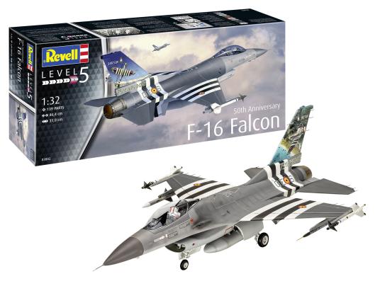1:32 F-16 Falcon 50th Anniversary Revell Model Kit: 03802 - Image 1