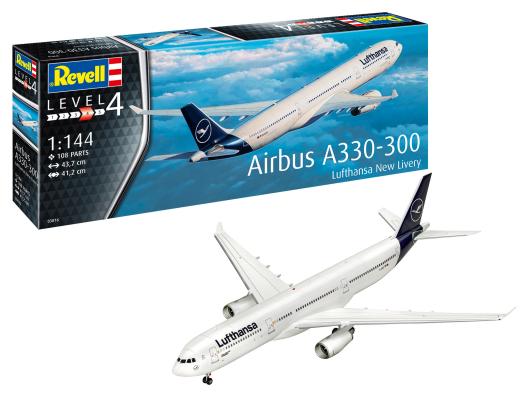 1:144 Airbus A330-300 (Lufthansa New Livery) Revell Model Kit: 03816 - Image 1