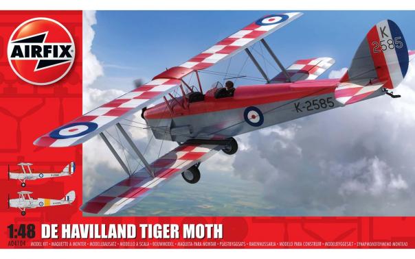 1:48 De Havilland Tiger Moth Airfix Model Kit: A04104 - Image 1