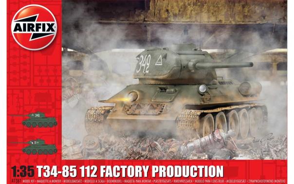 1:35 T34-85 112 Factory Production Airfix Model Kit: A1361 - Image 1