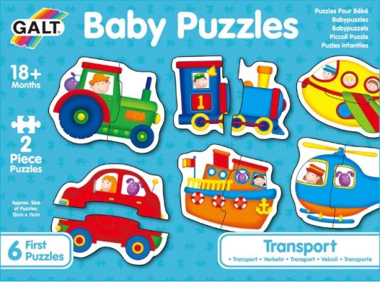 GALT 2 Piece Baby Jigsaw Puzzle - Transport (Contains 6 Puzzles) - Image 1