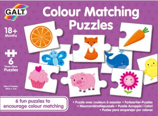 GALT 3 Piece Colour Matching Puzzles Nursery Toy - Image 1