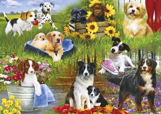 500 Piece - Playful Pups Gibsons Jigsaw Puzzle G3129 - Image 1