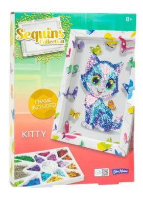 John Adams Sequins Collection Kitty Crafting Kit - Image 1