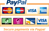 Secure online payments provided by PayPal