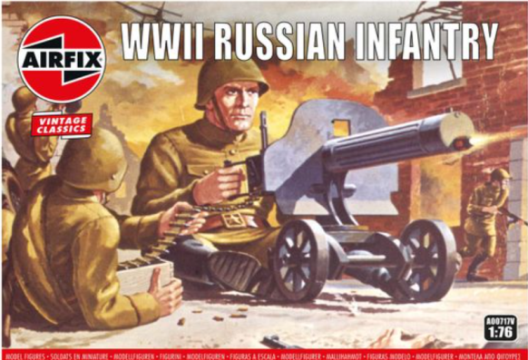 1:76  WWII Russian Infantry Vintage Classics Airfix Model Kit: A00717V - Image 1