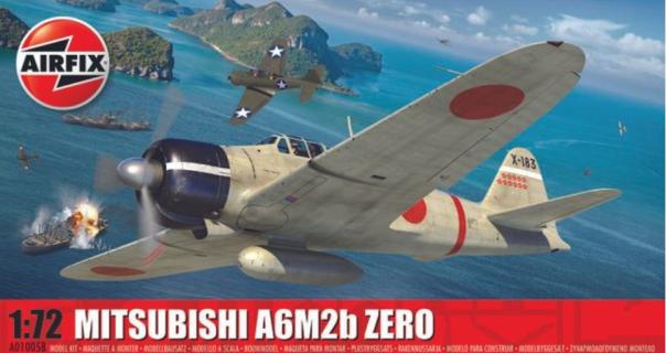 1:72 Mitsubishi A6M2b Zero Airfix Model Kit: A01005B - Image 1