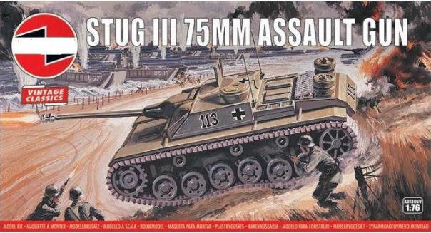 1:76 Stug III 75mm Assault Gun Airfix Vintage Classics Model Kit: A01306V - Image 1
