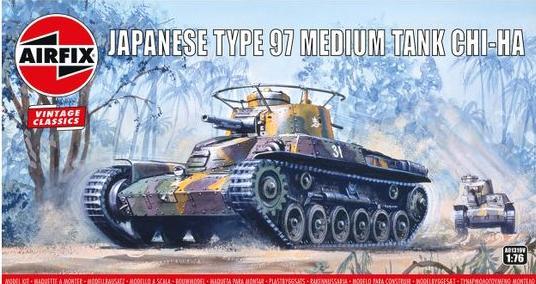 1:76 Japanese Type 97 Medium Tank Chi-ha Vintage Classics Airfix Model Kit: 01319V - Image 1