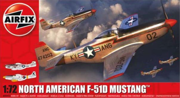 1:72 North American F-51D Mustang Airfix Model Kit: A02047A - Image 1