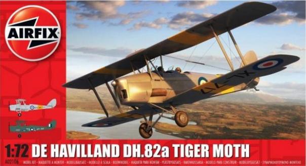1:72 De Havilland DH.82a Tiger Moth Airfix Model Kit: A02106 - Image 1