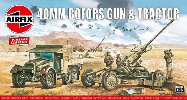 1:76 Bofors 40mm Gun & Tractor Airfix Airfix VIntage Classics Model Kit: A02314V - Image 1