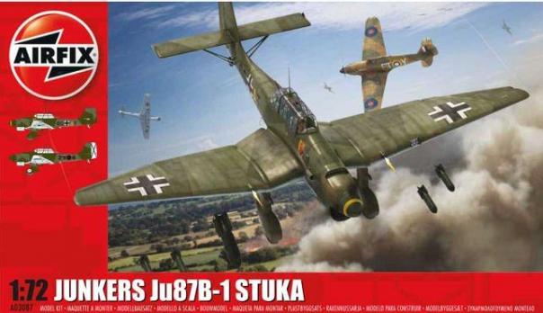 1:72 Junkers Ju87B-1 Stuka Airfix Model Kit: A03087A - Image 1