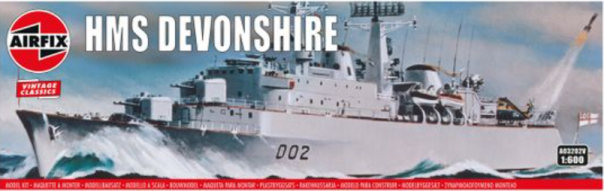1:76  HMS Devonshire Vintage Classics Airfix Model Kit: A03202V - Image 1
