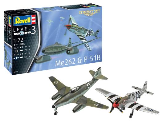 1:72 Me262 & P-51B Combat Set Revell Model Kit: 03711 - Image 1