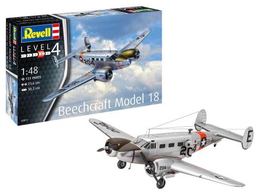 1:48 Beechcraft Model 18 Revell Model Kit: 03811 - Image 1