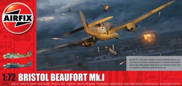 1:72 Bristol Beaufort Mk.1 Airfix Model Kit: A04021 - Image 1
