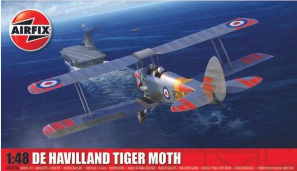 1:48 De Havilland Tiger Moth Airfix Model Kit: A04104A - Image 1