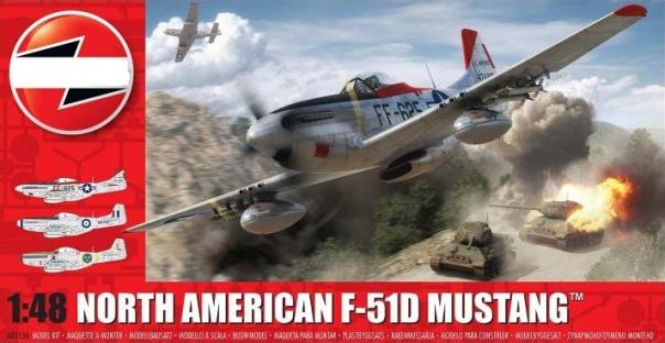 1:48 North American F-51D Mustang Airfix Model Kit: A05136 - Image 1