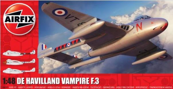 1:48 De Havilland Vampire F.3 AIrfix Model Kit: A06107 - Image 1