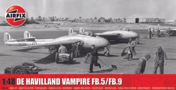 1:48 De Havilland Vampire FB.5/FB.9 Airfix Model Kit: A06108 - Image 1