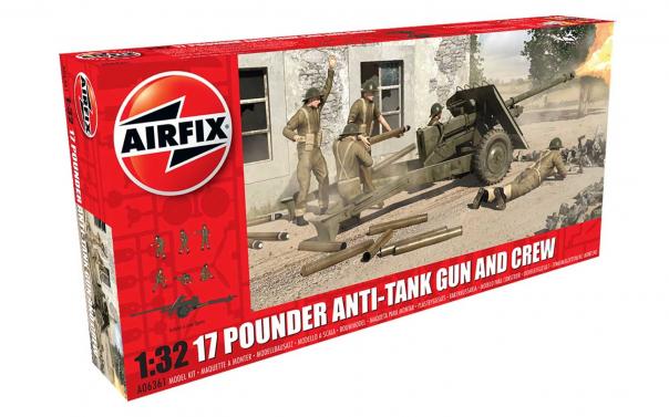 1:32 17 Pounder Anti-Tank Gun And crew Airfix Model Kit A06361 - Image 1