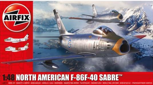 1:48 North American Mustang F-86F-40 Sabre Airfix Model Kit: A08110 - Image 1