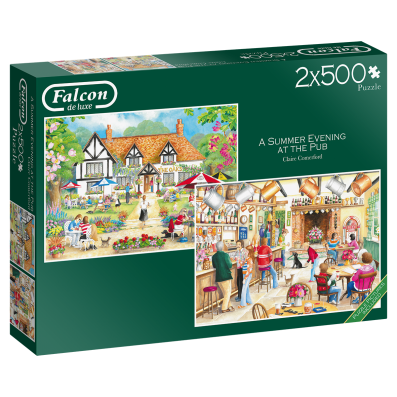 2 x 500 Piece - A Summer Evening at the Pub Falcon Jigsaw Puzzle 11242 - Image 1