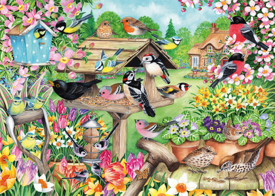 500 Piece - Spring Garden Birds Falcon Jigsaw Puzzle 11280 - Image 2