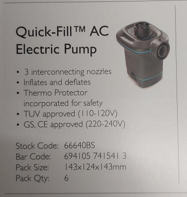 Quick Fill Electric Pump - Image 1