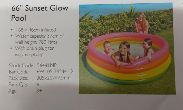 66in Sunset Glow Paddling Pool - Image 1