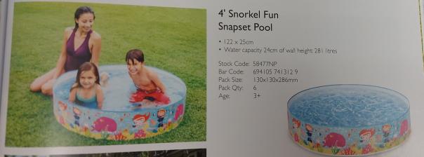 4ft x 10In Snorkel Fun Snapshot Padding Pool - Image 1