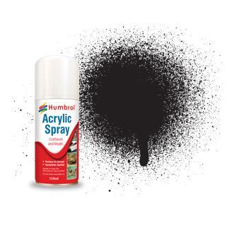 33 Black Matt - 150ml Humbrol Acrylic Spray Paint - Image 1