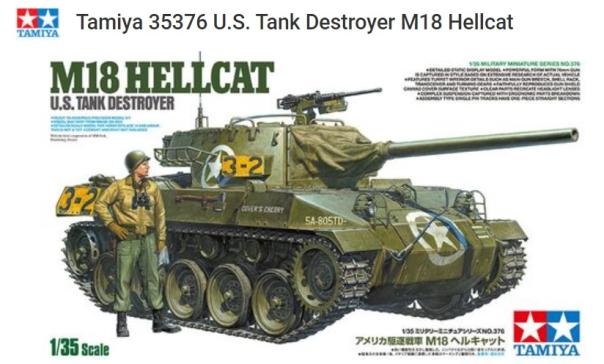 1:35 M18 Hellcat U.S. Tank Destroyer Tamiya Model Kit: 35376 - Image 1