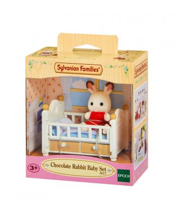 Sylvanian Families Chocolate Rabbit Baby Set -  5017 - Image 1