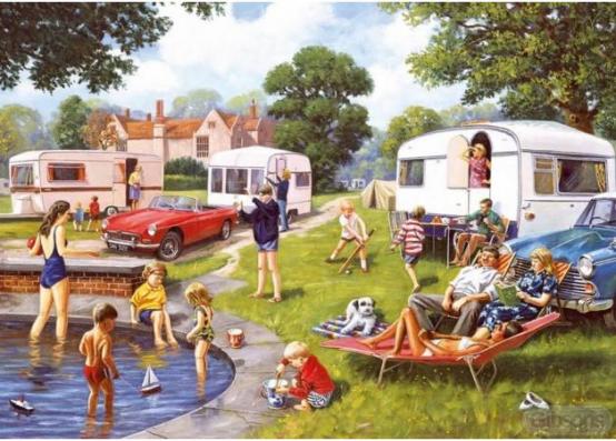 2 x 500 Piece - Caravan Outings Gibsons Jigsaw Puzzle G5057 - Image 1