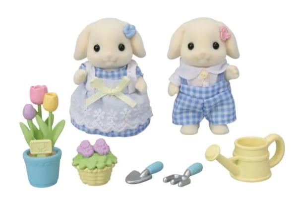 Sylvanian Families Blossom Gardening Set: Flora Rabbit Sister & Brother - 5736 - Image 2