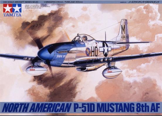 1:48 North American P-51D Mustang 8th AF Tamiya Model Kit: 61040 - Image 1