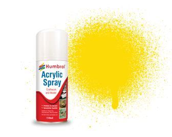 69 Yellow Gloss - 150ml Humbrol Acrylic Spray Paint - Image 1