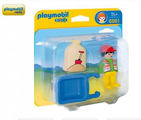 Playmobil 1 2 3... 6961 - Worker With Wheelbarrow - Image 1