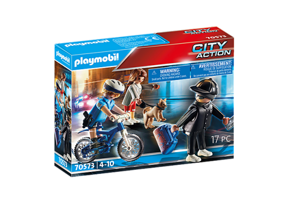 Playmobil 70573 - Police Bicycle With Thief - Image 1