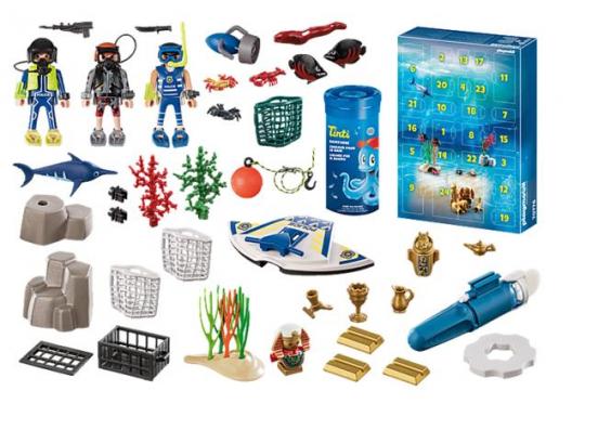 Playmobil 70776 - Bathing Fun Police Diving Mission Advent Calendar - Image 1