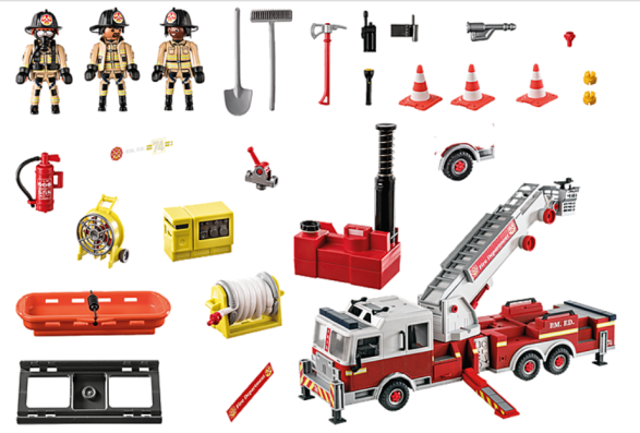Playmobil 70935 - Rescue Vehicles: Fire Engine with Tower Ladder - Image 2