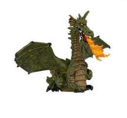 Green Winged Dragon With Flame Papo Figure - 39025 - Image 1