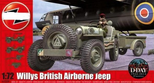 1:72 Willys British Airborne Jeep (D-Day 70th Anniversary) Airfix Model Kit: A02339 - Image 1