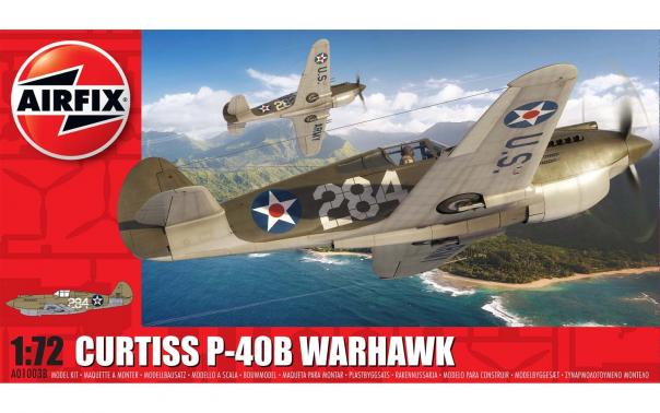 1:72 Curtiss P-40B Warhawk  Airfix Model Kit - A01003B - Image 1