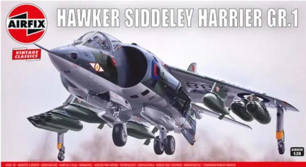 1:24 Hawker Siddeley Harrier GR.1 Vintage Classics Airfix Model Kit: A18001V - Image 1