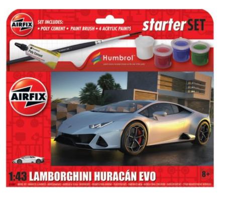 1:43 Lamborghini Huracan Evo Starter Gift Set Airfix Model Kit A55007 - Image 1